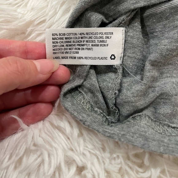 Goodfellow Co Mens L Grey Striped Short Sleeve Casual Crewneck Shirt - Picture 4 of 4